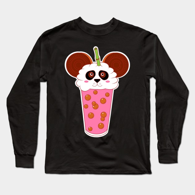 Boba tea panda Long Sleeve T-Shirt by Coowo22